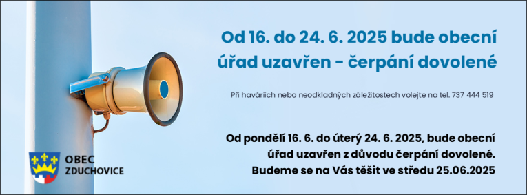 Uzavření kanceláře OÚ červen 2025