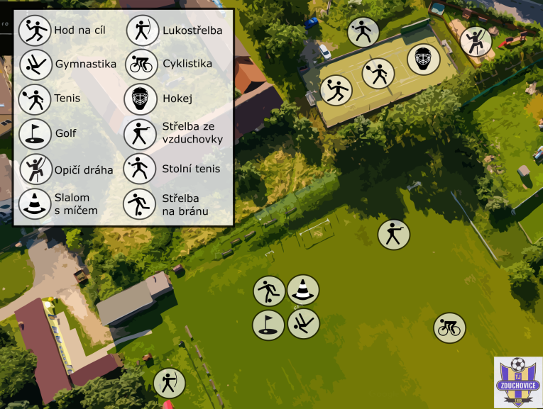 Mapa stanovišť sportovní den 2025